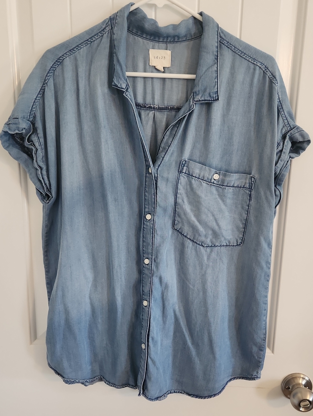 Light Wash Chambray Button-Down Shirt - XXL